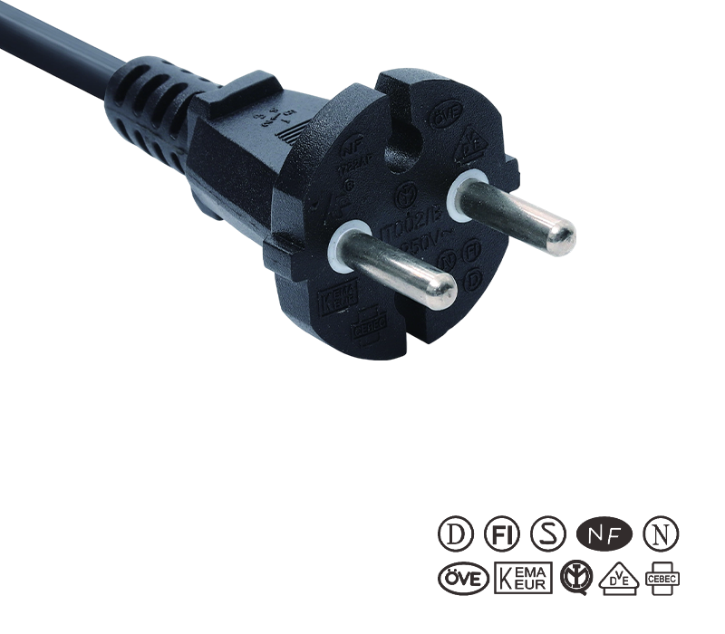 JT002/B/FY002 16A 250V Avrupa Standardı İki Pimli Alet Fişi