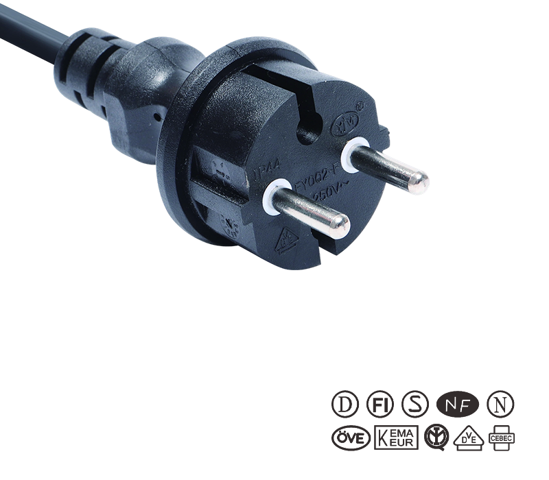 JT002-F/FY002-F 16A 250V Avrupa Standardı İki Pimli Su Geçirmez Fiş