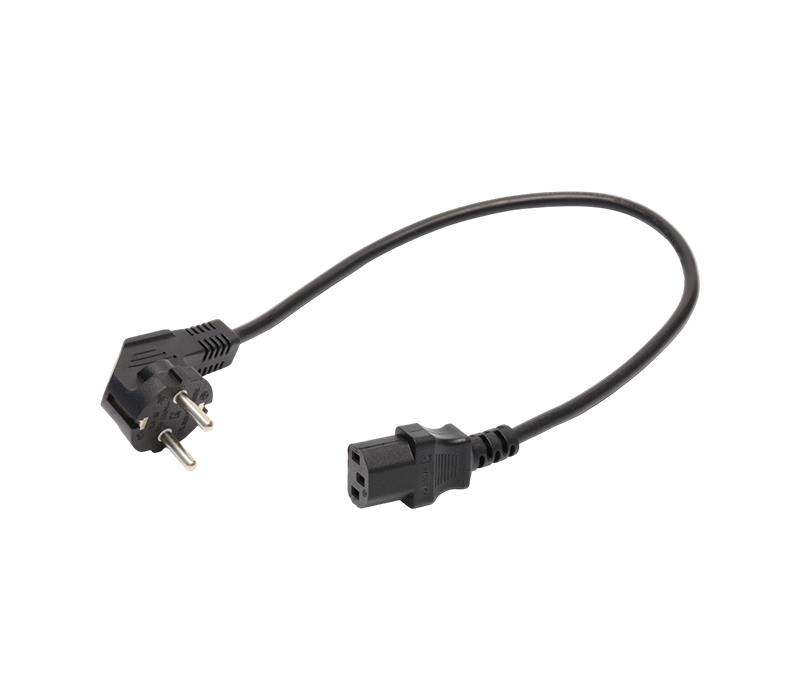 K3-15+JT-ST3 16A 250V IEC C13 Konnektörlü Üç Pimli Kore 90 Derece Dirsek Fişi