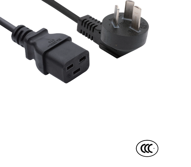 C3-16+ST6 16A 250V Çin Standart Yüksek Akımlı 90 Derece Dirsek Fişi, IEC Konnektörlü C19