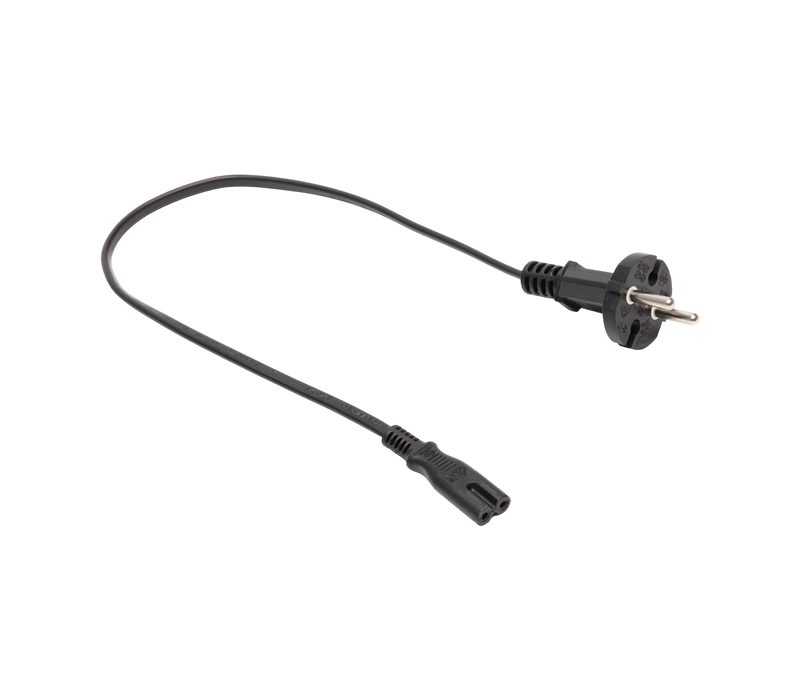 JT002/B/FY002+ST2/FY-ST2 16A 250V IEC C7 Konnektörlü İki Pimli Avrupa Standardı Alet Fişi