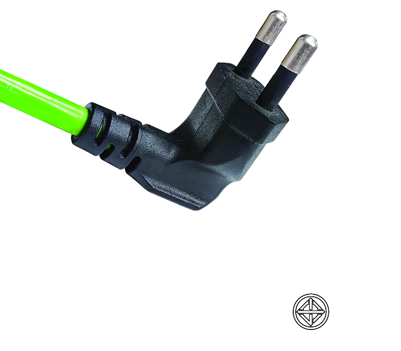 T2-3W/6W/10W/16W 16A 250V Tayland İki Pimli 90 Derece Açılı Fiş